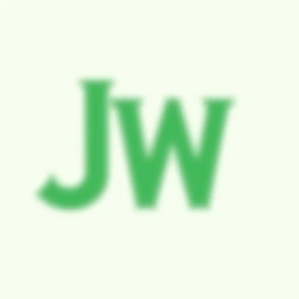 Create a logo with the letters J and W, green color primary