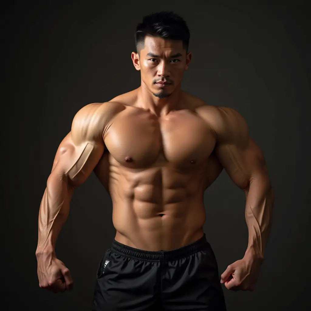 Chinese muscle man，photo