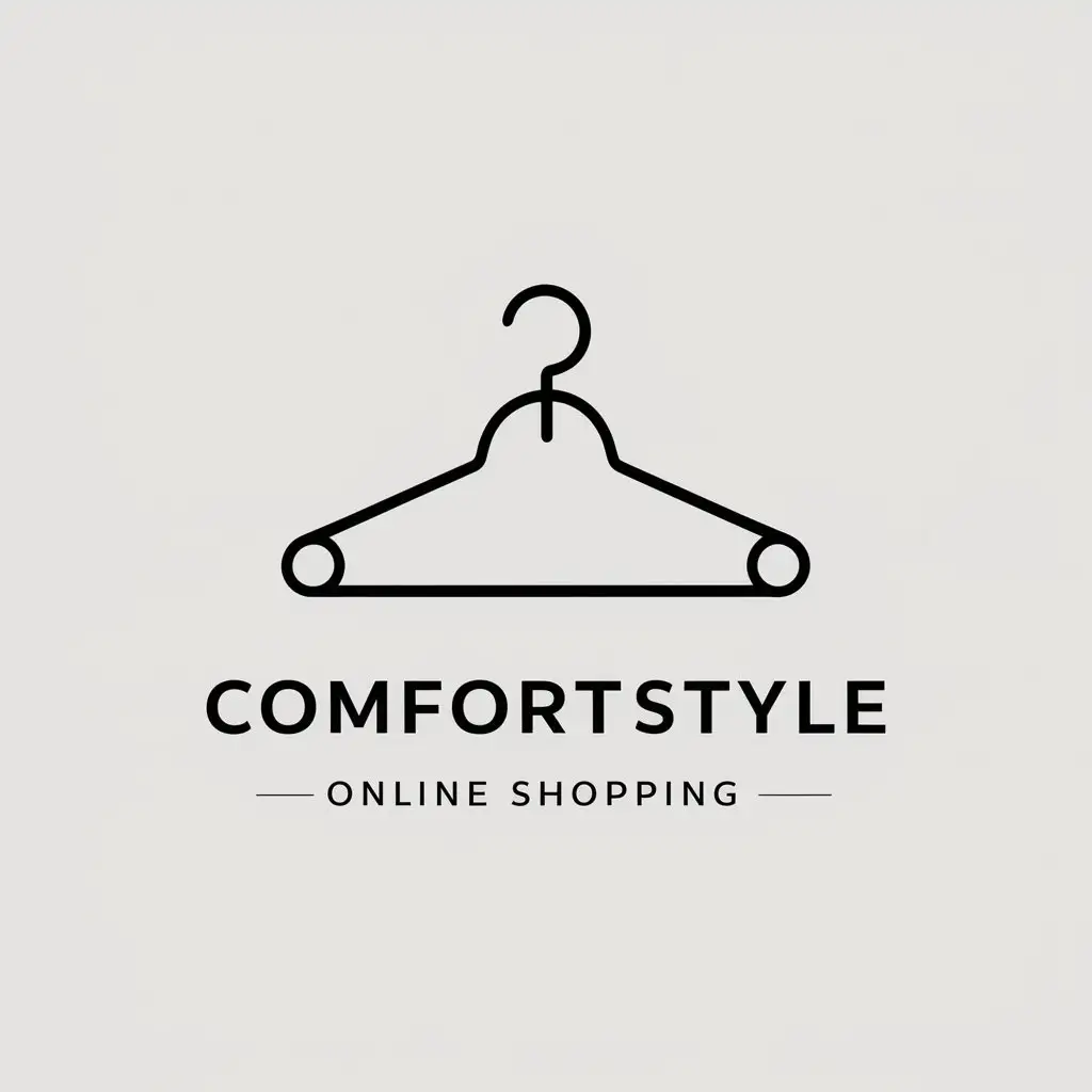 LOGO-Design-for-ComfortStyle-Online-Shopping-Minimalistic-Clothing-Hanger-Symbol-on-Clear-Background