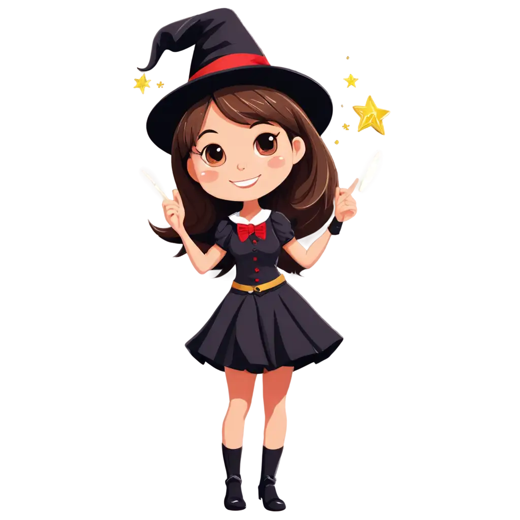 Cute-Vector-Girl-Magician-PNG-HighQuality-Image-for-Diverse-Creative-Projects