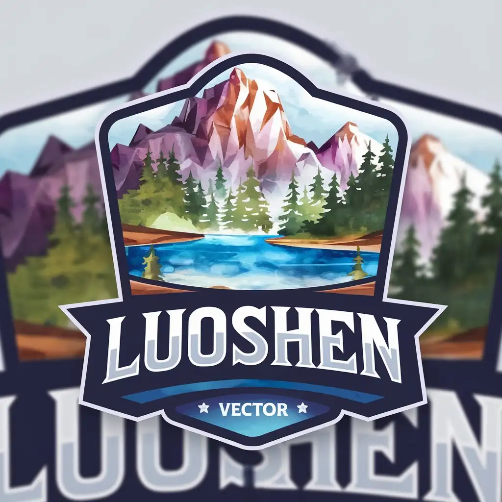 a vector logo design,with the text "luoshen", main symbol:game watercolor painting,Moderate,be used in Internet industry,clear background