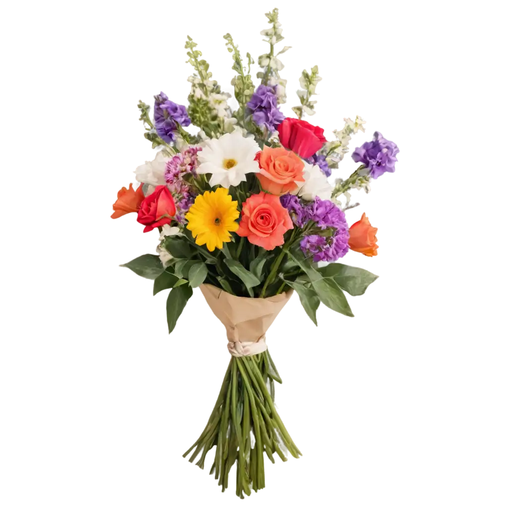 Beautiful-Bouquet-of-Flowers-with-Floating-Blooms-HighQuality-PNG-Image-for-Graphic-Design