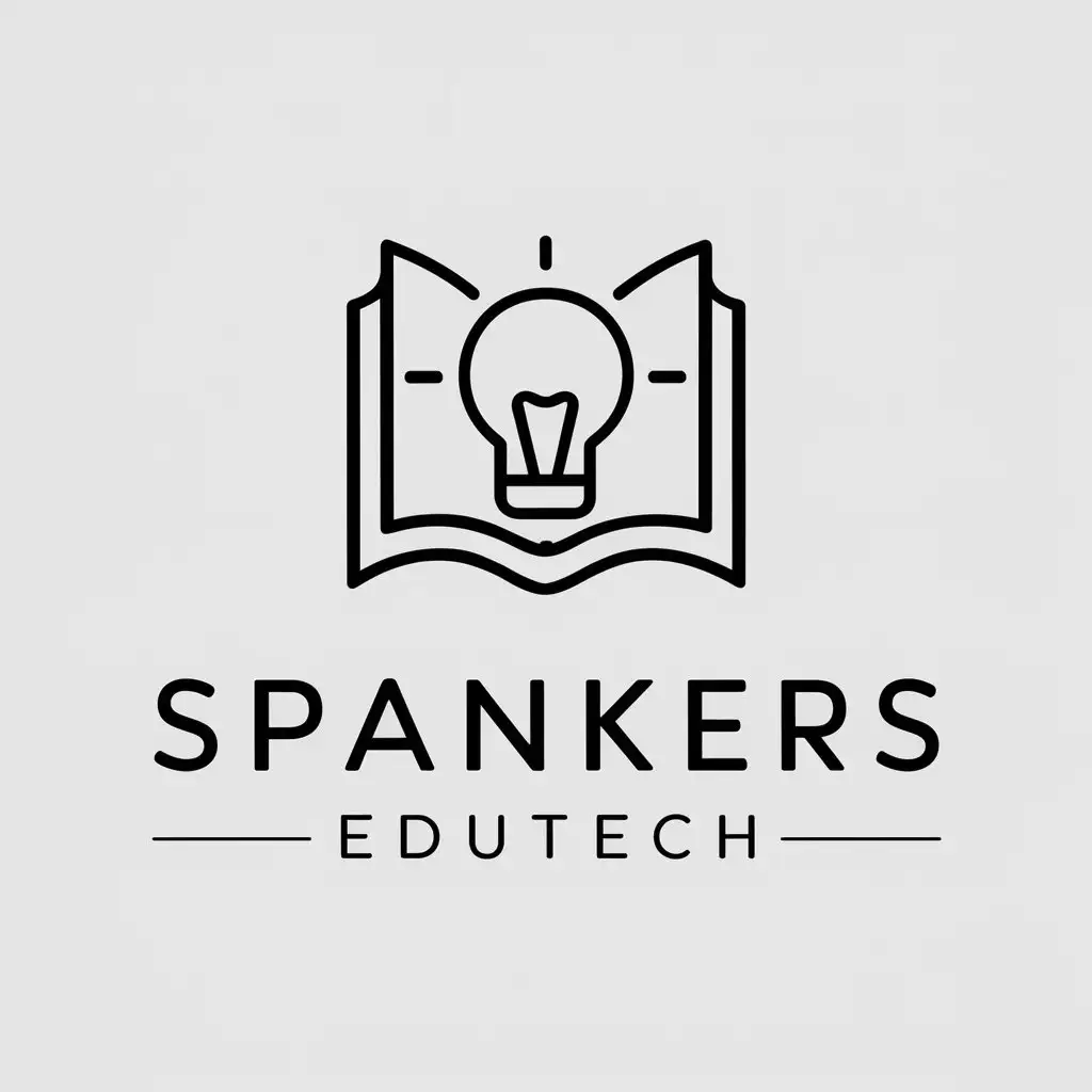 a vector logo design,with the text "Spankers EduTech", main symbol:open book/light bulb,Minimalistic,be used in Education industry,clear background