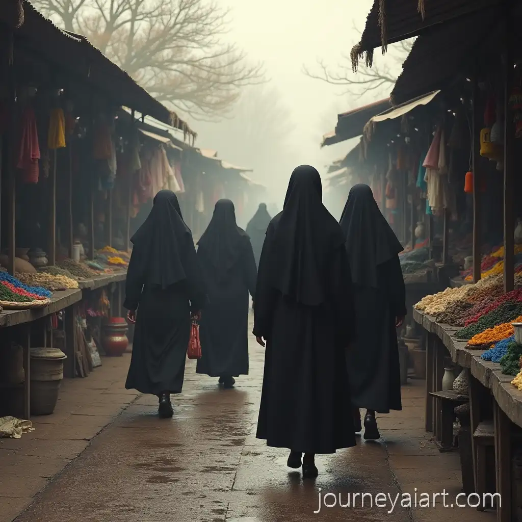 Widows-Walking-in-MarketWomen-Walking-Through-a-Bustling-Market