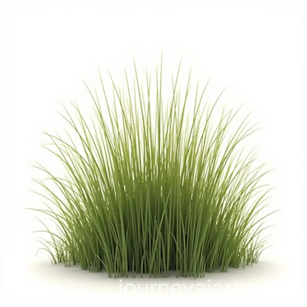 Tall-Grass-Bush-on-a-White-Background