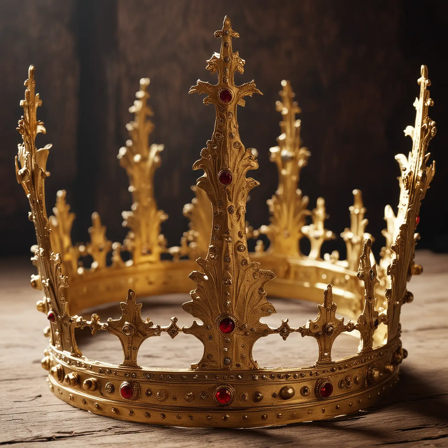 A gold crown of the Medieval times.
