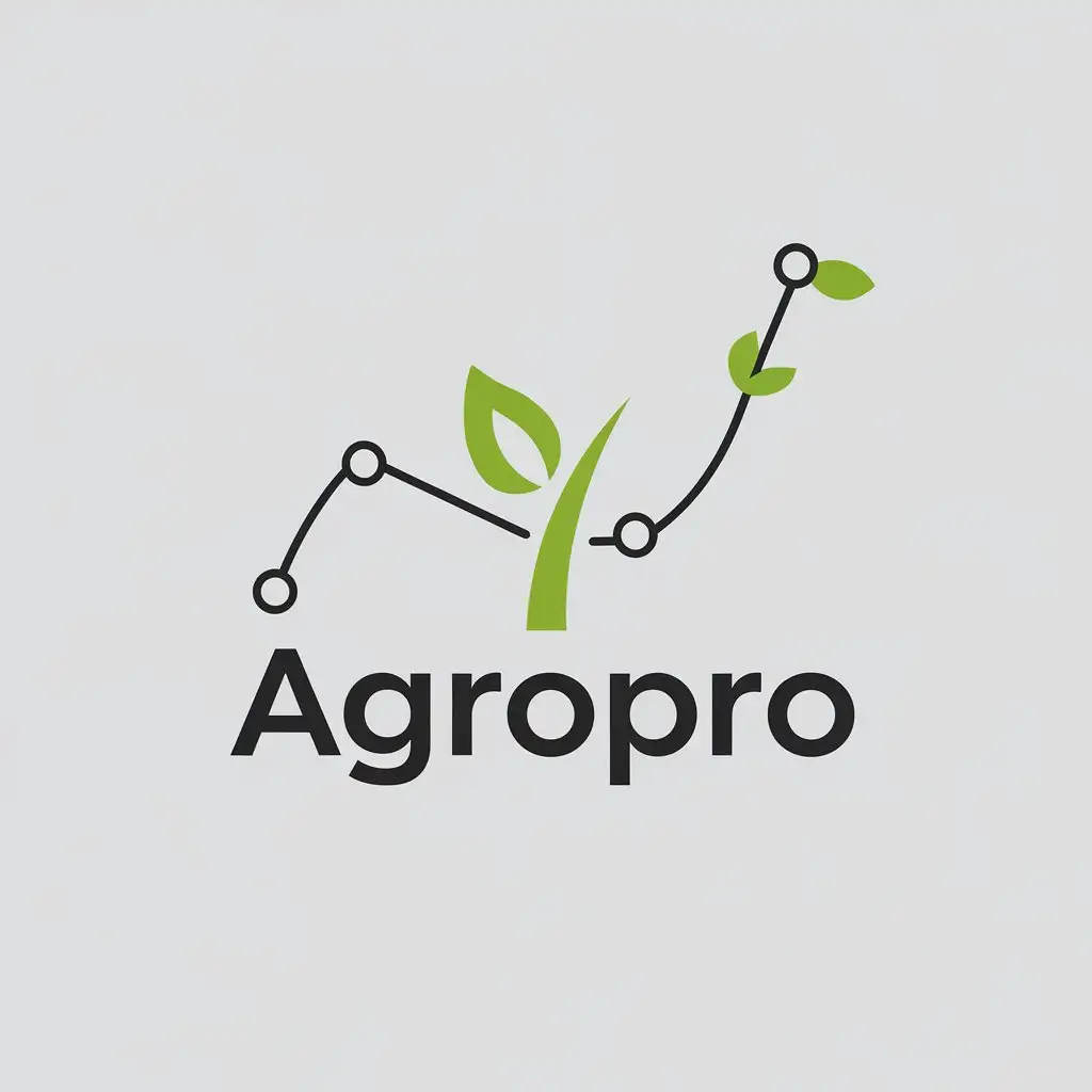 LOGO Design for AgroPro Minimalistic Vector with Sprout Shoot and Line Graph Elements