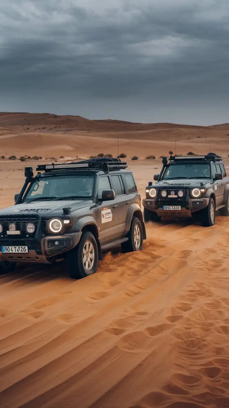 SUVs-Navigate-Alashan-Desert-HighDefinition-Adventure-Scene