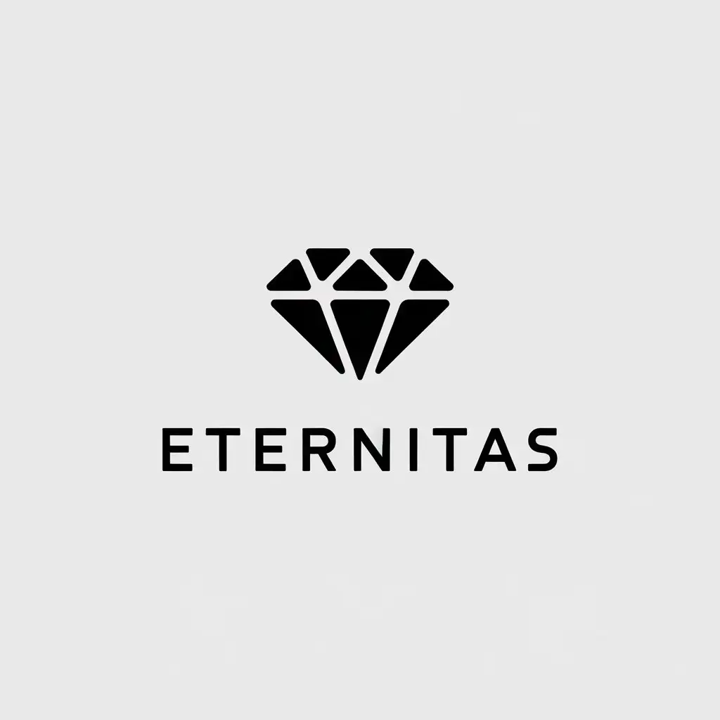 LOGO Design for Eternitas Minimalistic Diamond Symbol with Clear Background