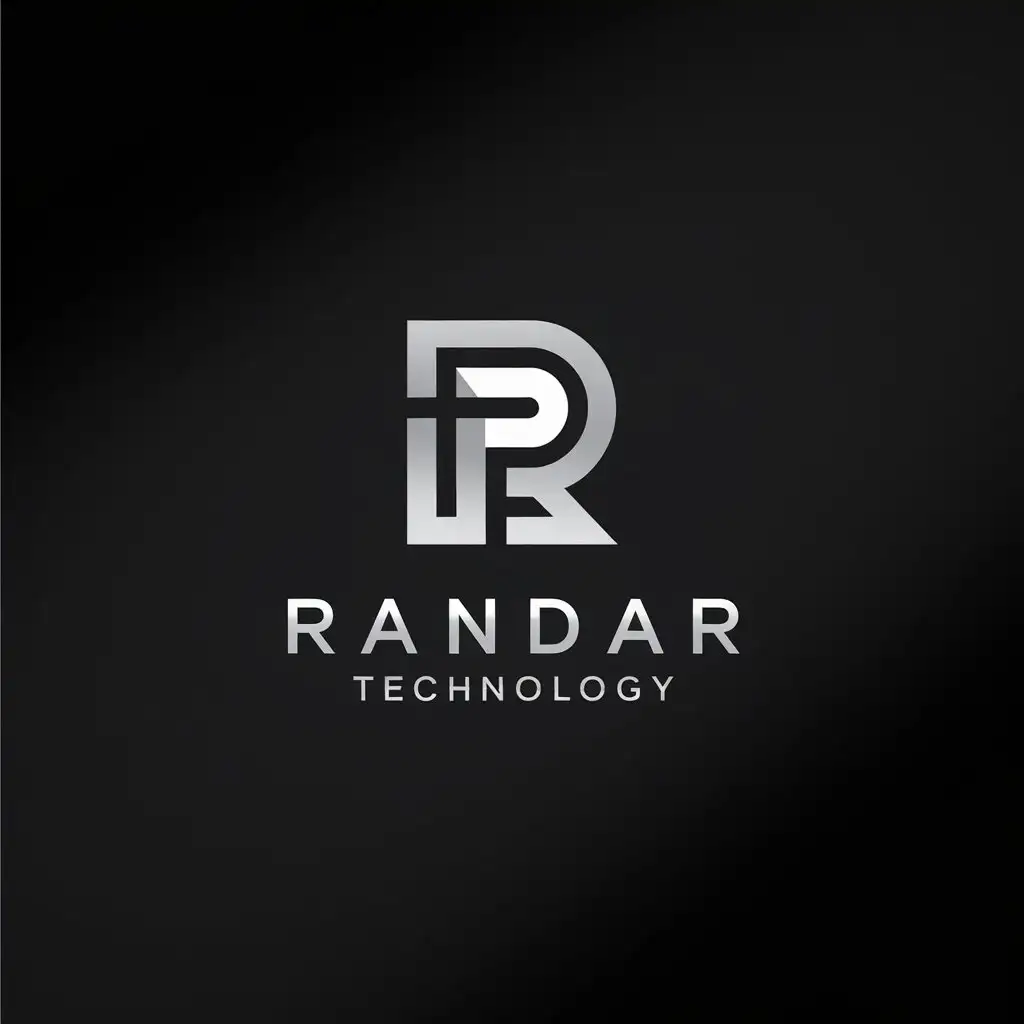 LOGO Design For Randar Technology Minimalistic Grey and White with Letter R