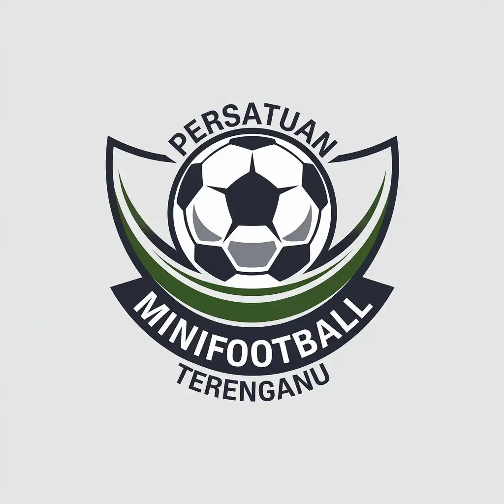 LOGO Design for Persatuan Minifootball Terengganu Minimalistic Soccer Ball Symbol on Clear Background