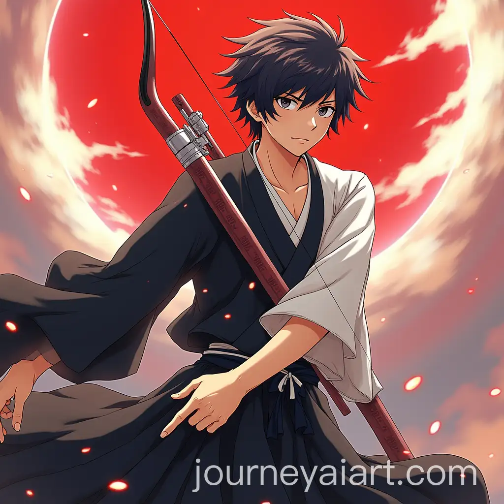 Uryu-Ishida-from-Bleach-Holding-a-Reishi-Bow-in-Anime-Style