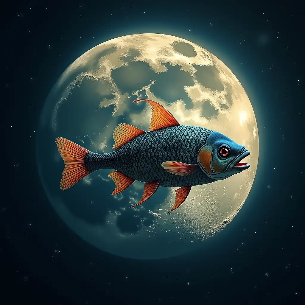 A fish on moon