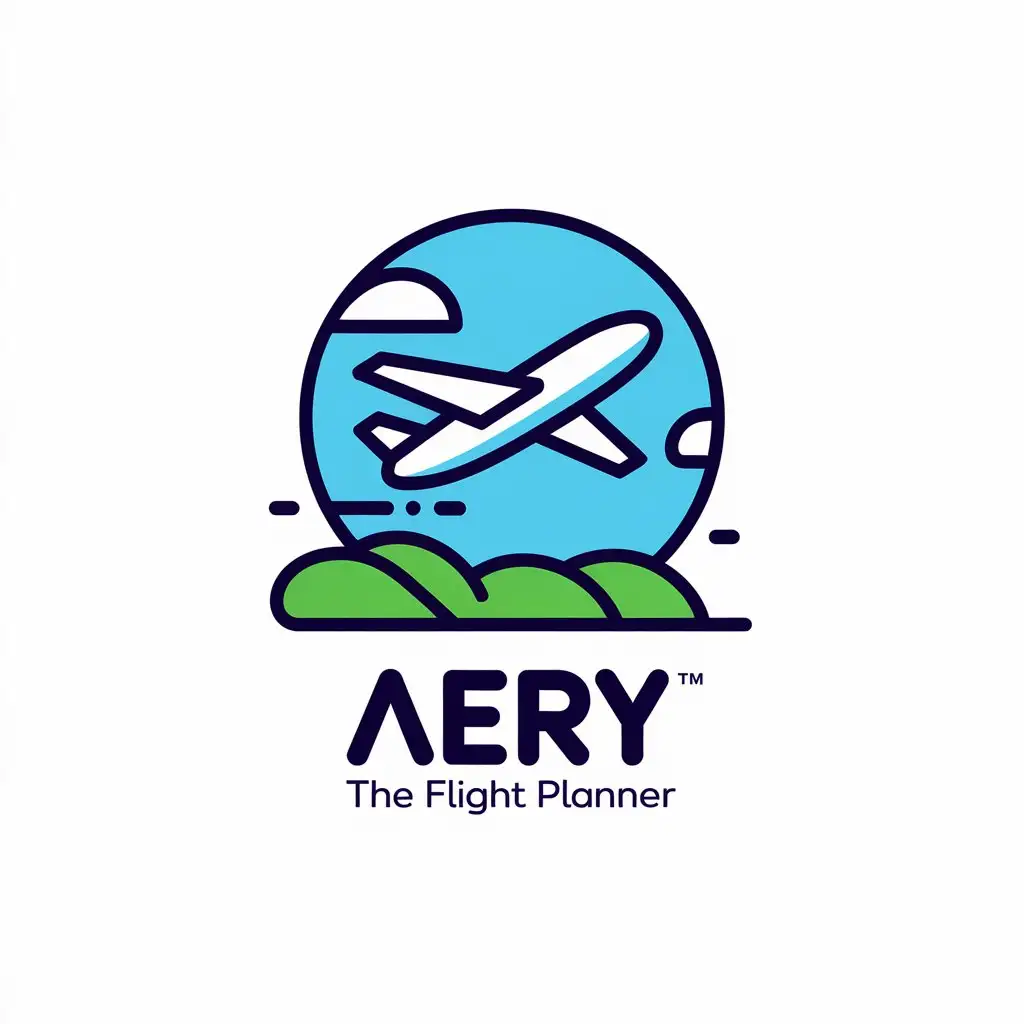 LOGO Design for Aery the Flight Planner Plane Character Theme for Travel Industry