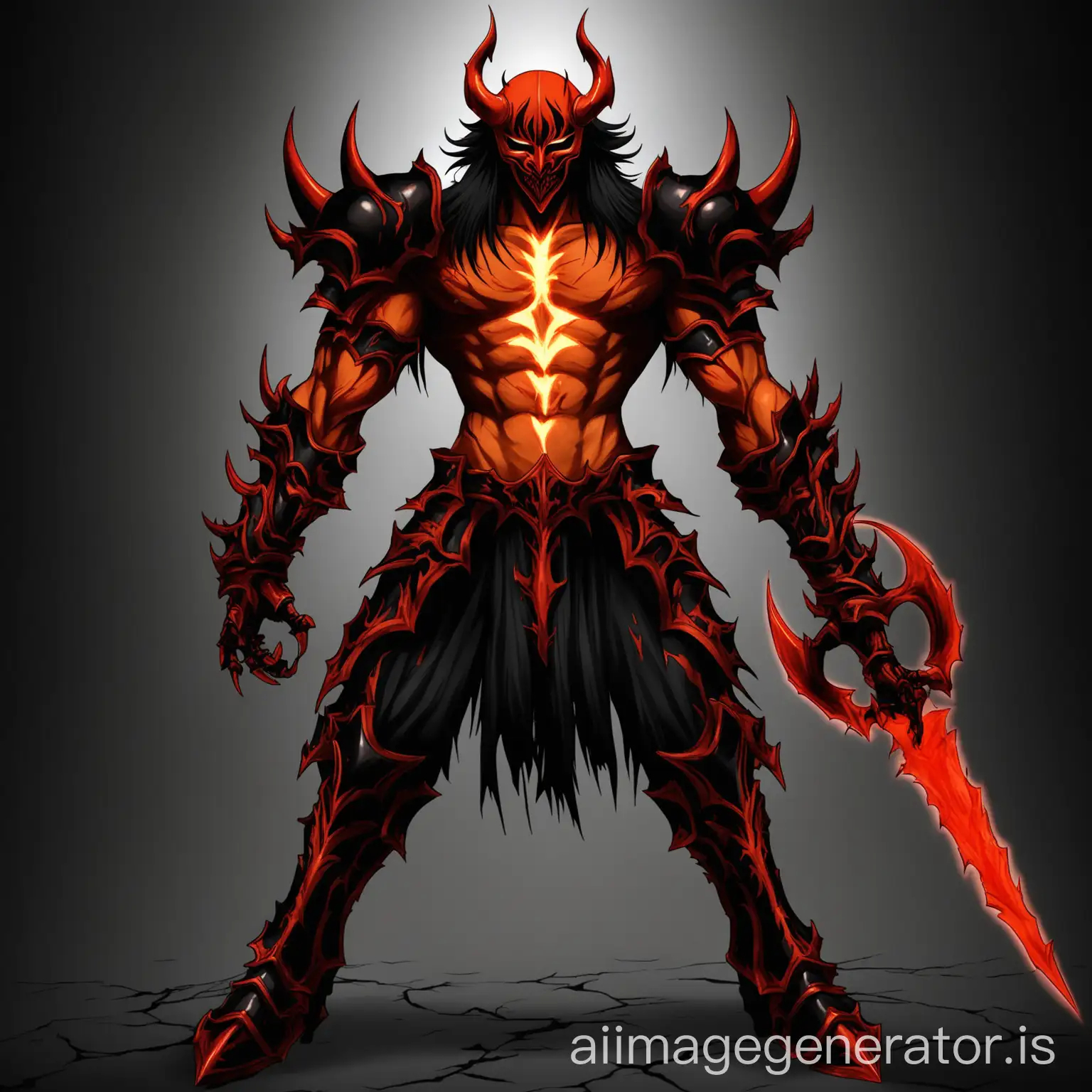 Human-Warrior-in-Demon-Armor-with-Jagged-Gauntlets-and-Glowing-Red-Eyes