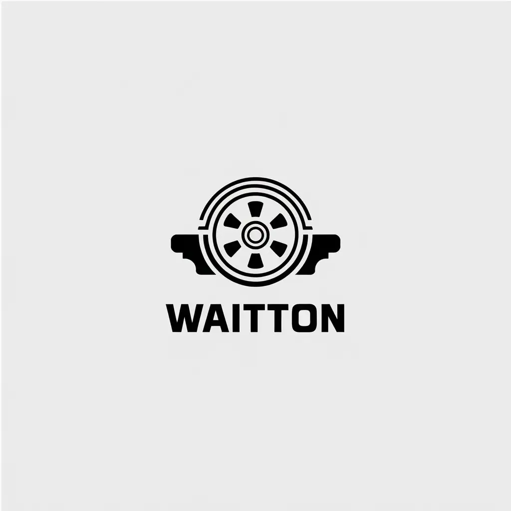 a vector logo design,with the text "WAITTON", main symbol:car wheel hub,Minimalistic,be used in Automotive industry,clear background