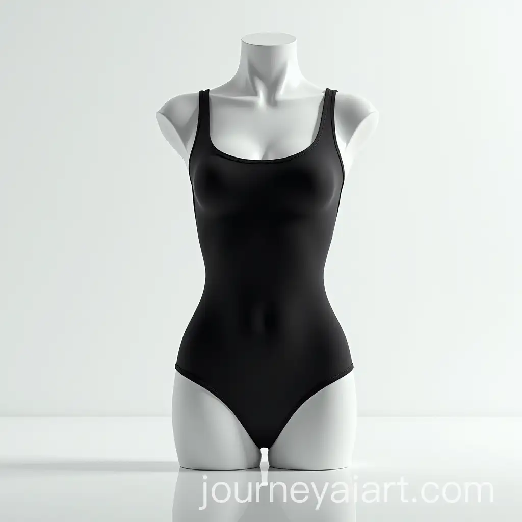 HighFashion-Shapewear-Bodysuit-on-Glossy-Mannequin-with-Minimalistic-White-Background