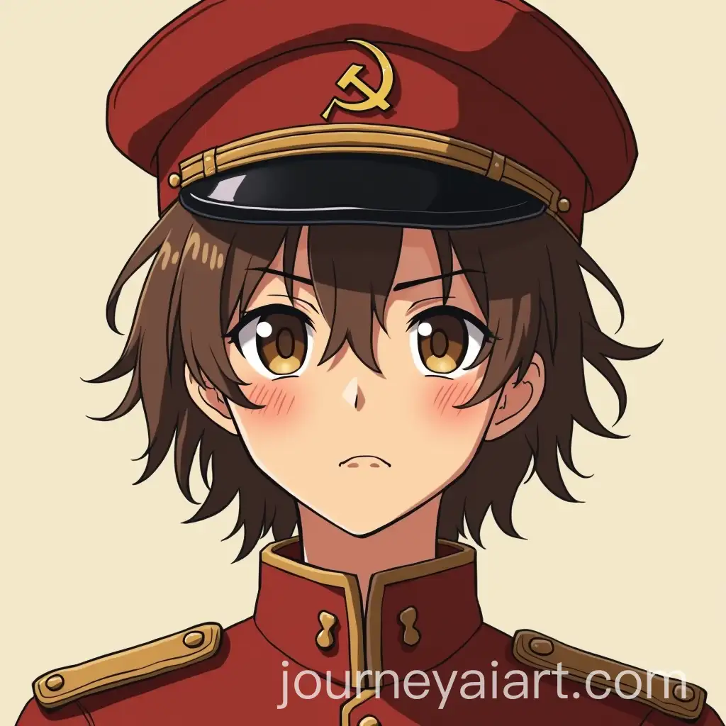 AnimeStyle-Man-with-Long-Brown-Hair-and-Soviet-Hat