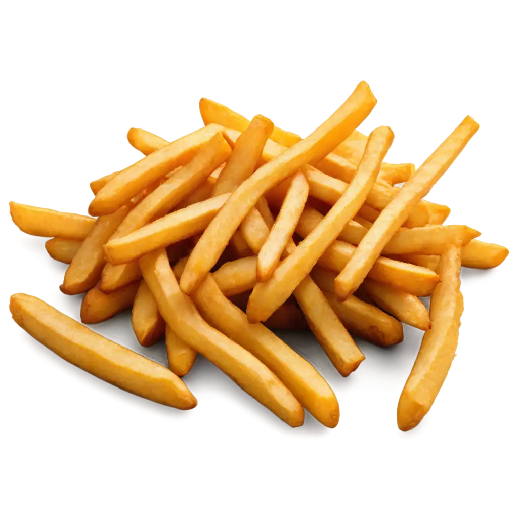 GoldenBrown-French-Fries-PNG-Image-with-Crisp-Texture-and-Clean-Background-for-Enhanced-Visual-Impact