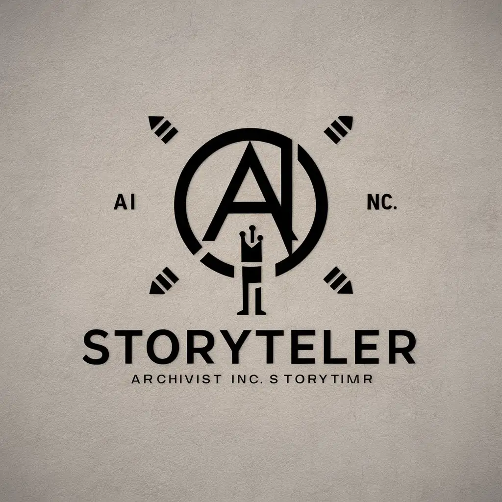 a vector logo design,with the text "AI Storyteller", main symbol:Archivist Inc. Storyteller,Moderate,be used in Entertainment industry,clear background