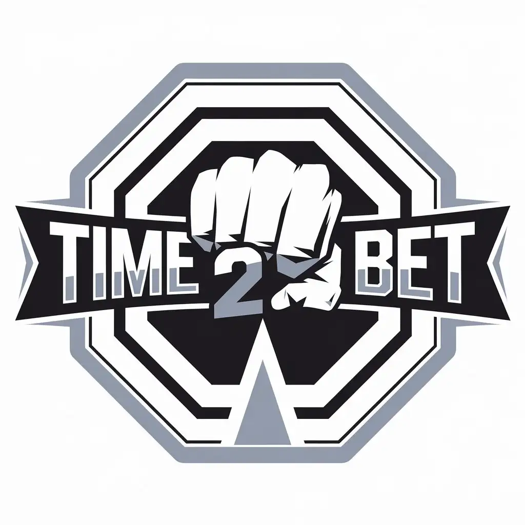 LOGO Design for TIME 2 BET Bold MMA Theme with Impactful Design and Clean Lines