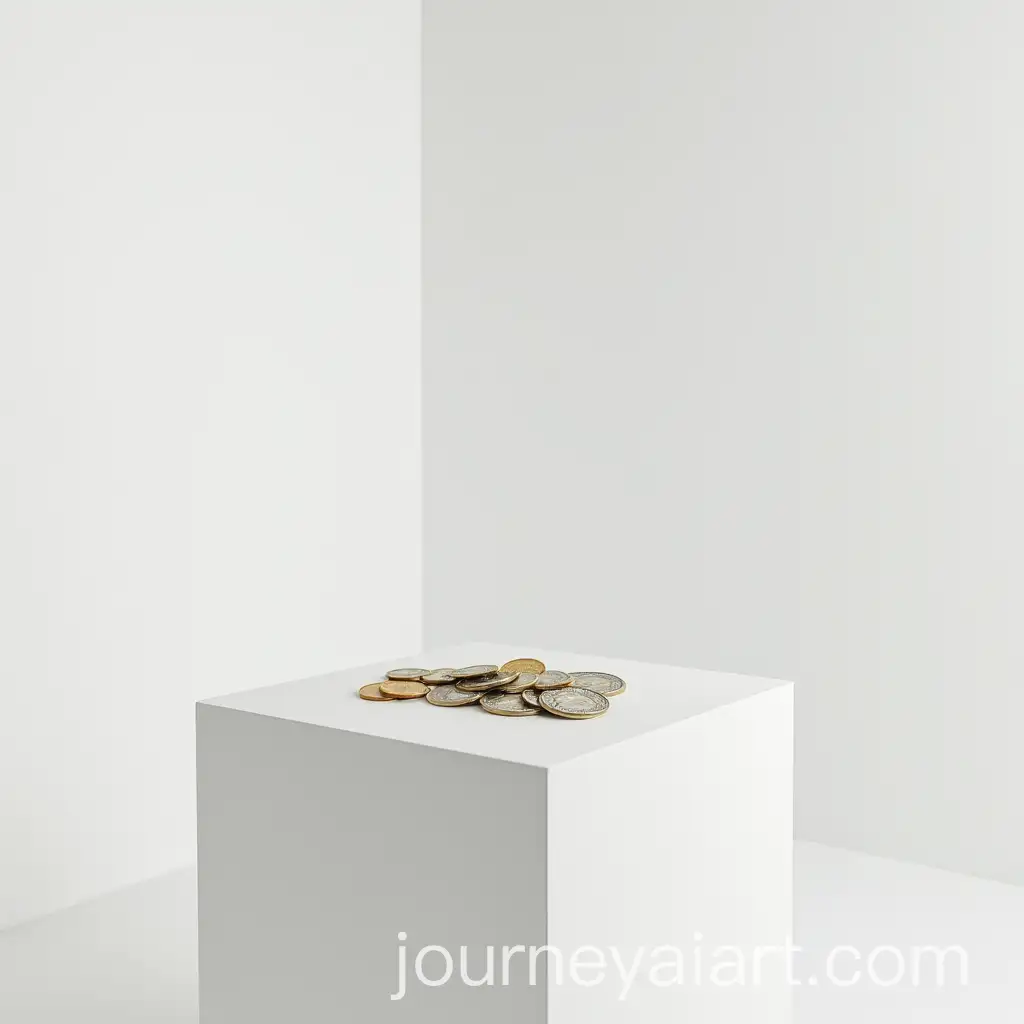 Coins-and-Bills-on-White-Table-in-Minimalist-Room