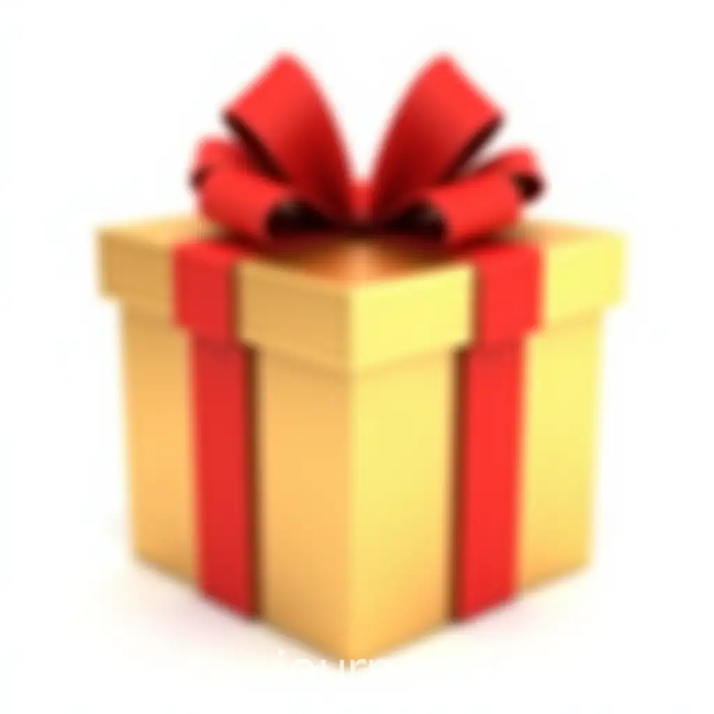 Large-Golden-Gift-Box-with-Red-Ribbon-on-White-Background