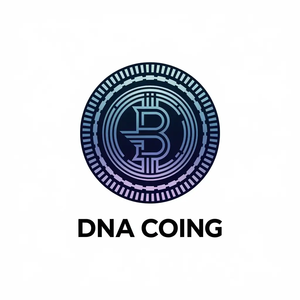 a vector logo design,with the text "DNA COING", main symbol:A crypto currency,Moderate,be used in Finance industry,clear background