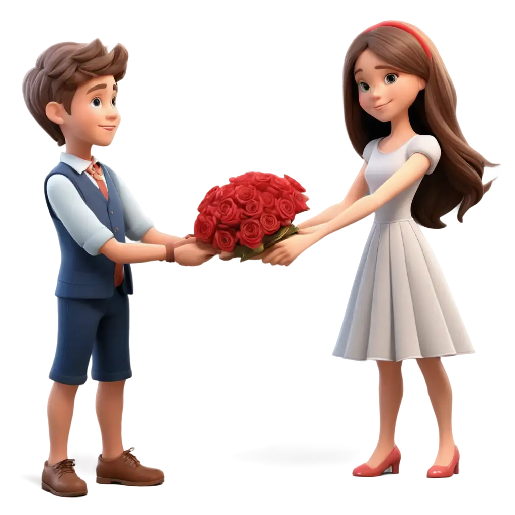 Beautiful-Rose-Gift-PNG-A-Heartfelt-Promise-Between-a-Boy-and-a-Girl-in-3D