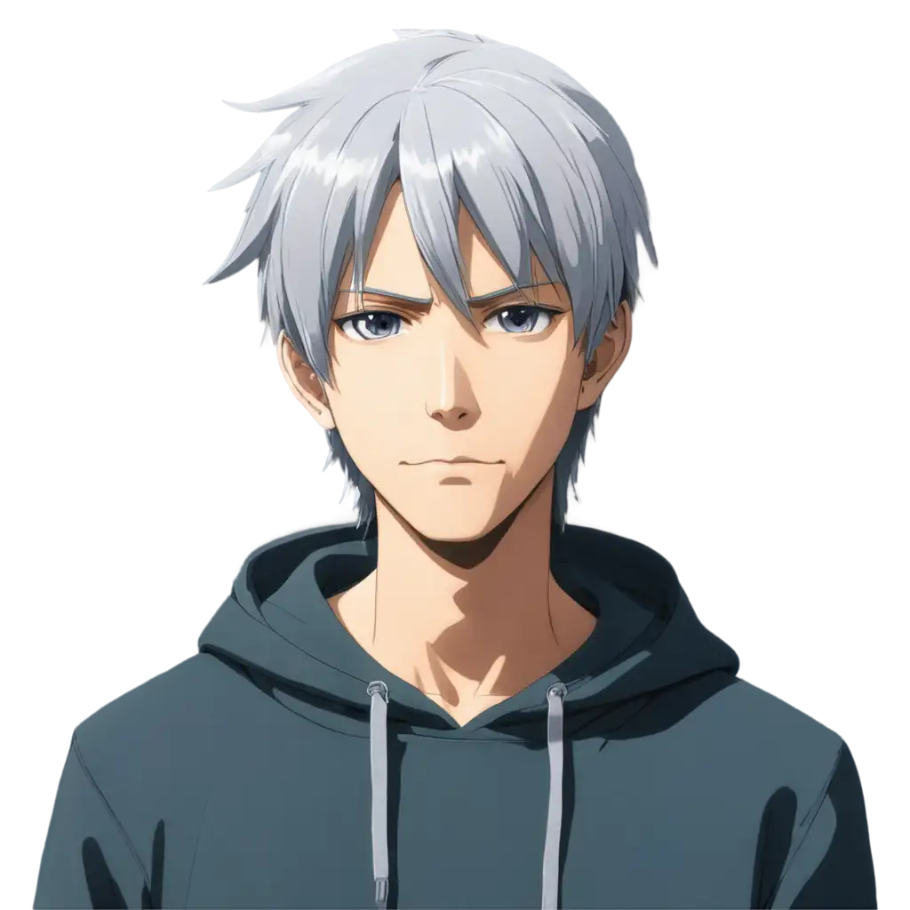 SilverHaired-Anime-Character-in-Dewy-Hoodie-PNG-Image-Captivating-Male-Character-Illustration