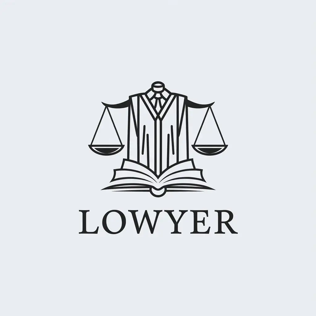 LOGO Design for Lowyer Minimalistic Vector with Judge Libra and Book Symbols for Legal Industry