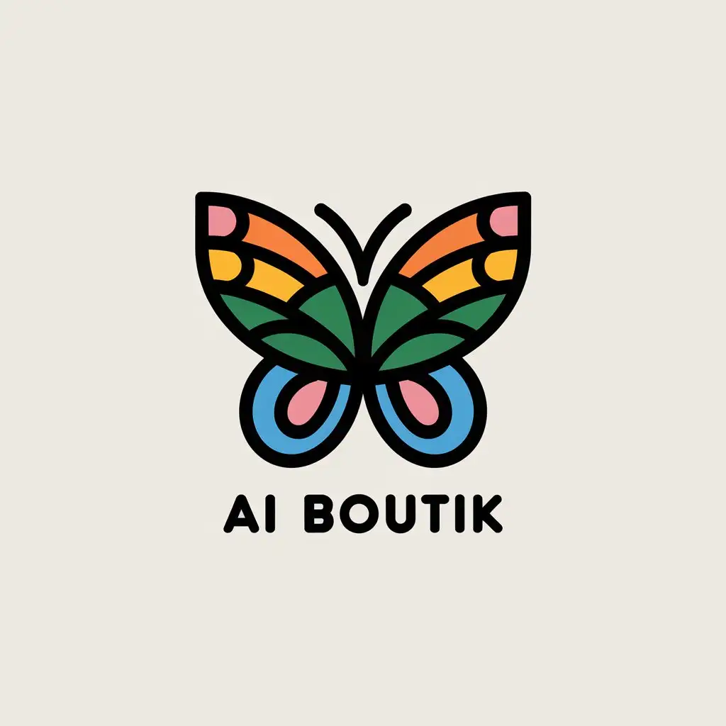 LOGO Design for AI Boutik Elegant Butterfly Symbol for Retail Branding