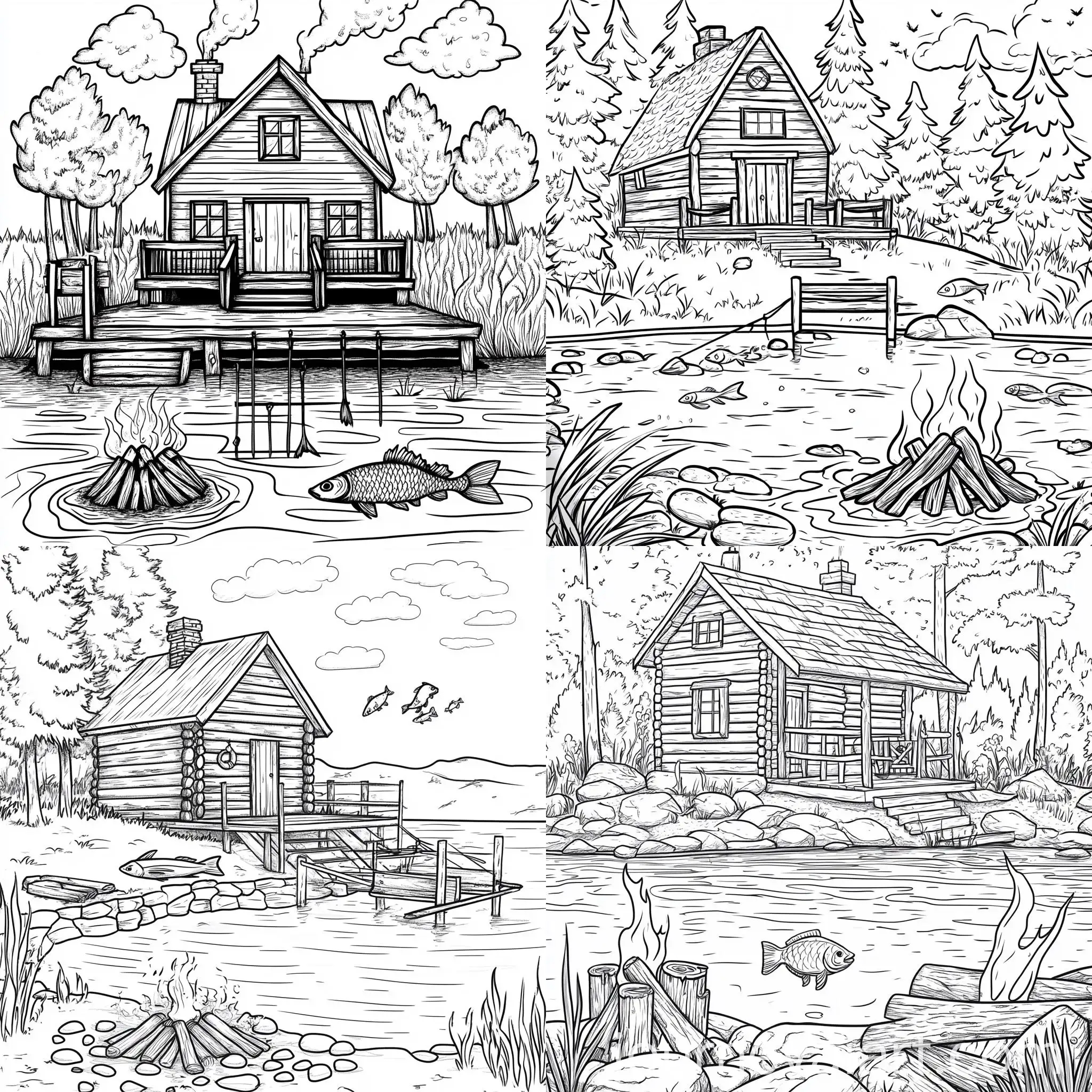Cartoon-Wood-House-at-Lake-Coloring-Page-for-Kids