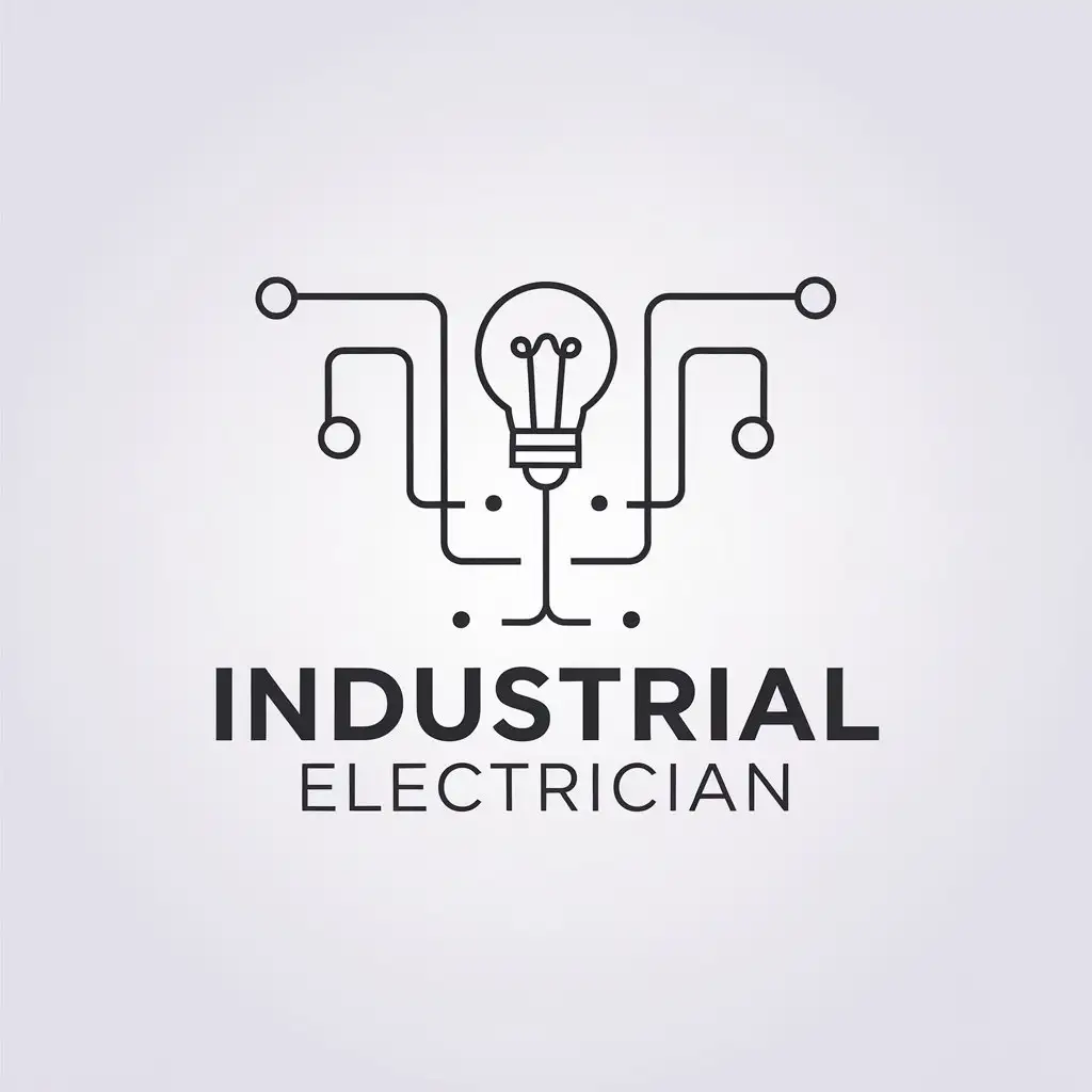 LOGO Design for Industrial Electrician Minimalistic with Clear Background