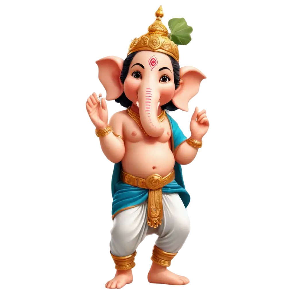 Cute-Little-Lord-Ganesha-Dancing-with-a-Mouse-Friend-HighQuality-PNG-Image