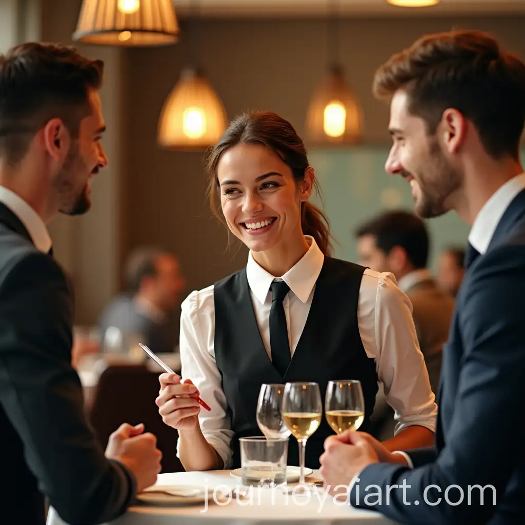 Restaurant-Hostess-Seating-Guests-with-a-Friendly-Smile
