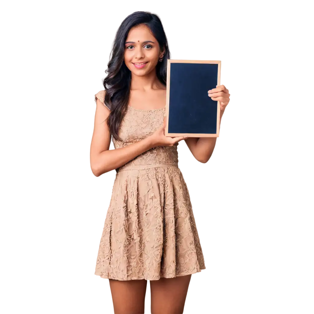 Indian-Girl-Holding-Photo-Frame-in-Modern-Dress-HighQuality-PNG-Image