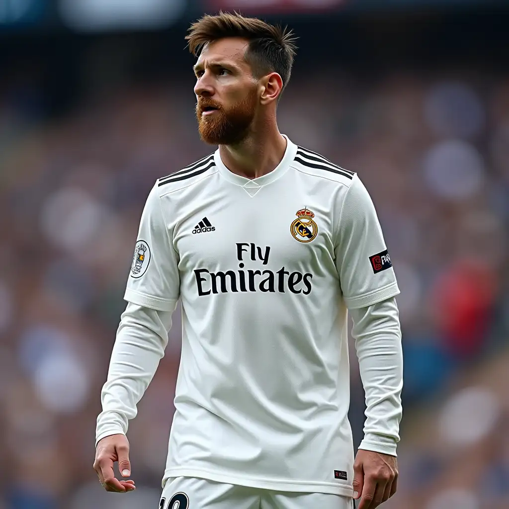 Messi wearing Real Madrid number ten jersey front view