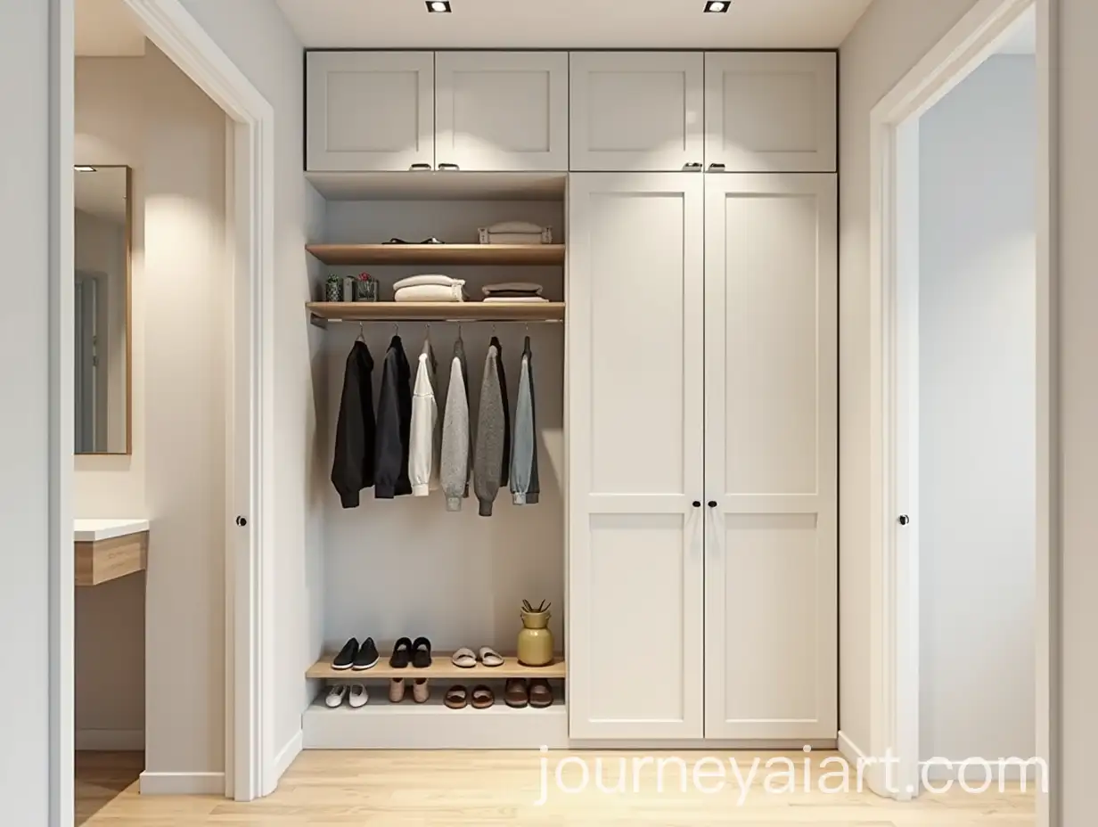 Stylish-Minimalist-Hall-Decor-with-Clothing-Rack-and-Shoe-Storage