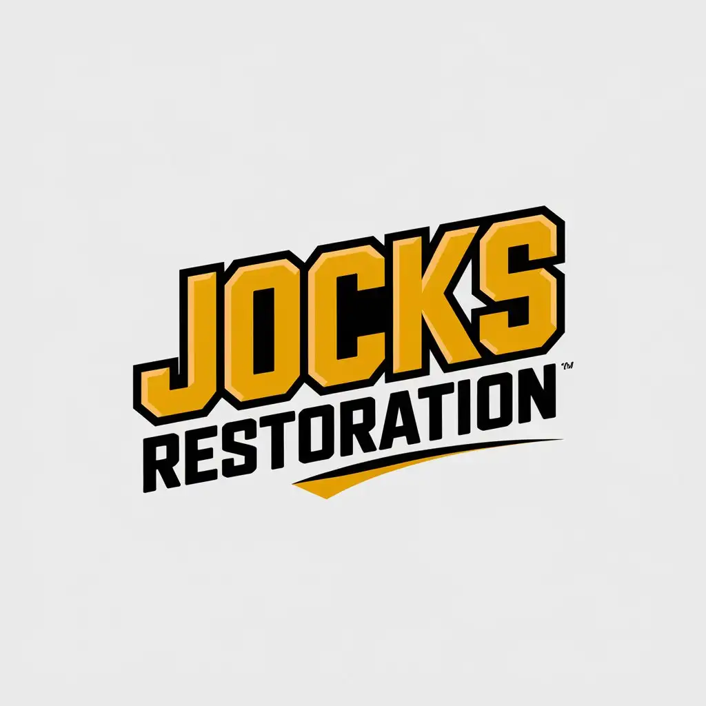 LOGO Design For Jocks Restoration Energetic Yellow Black Athletic Theme