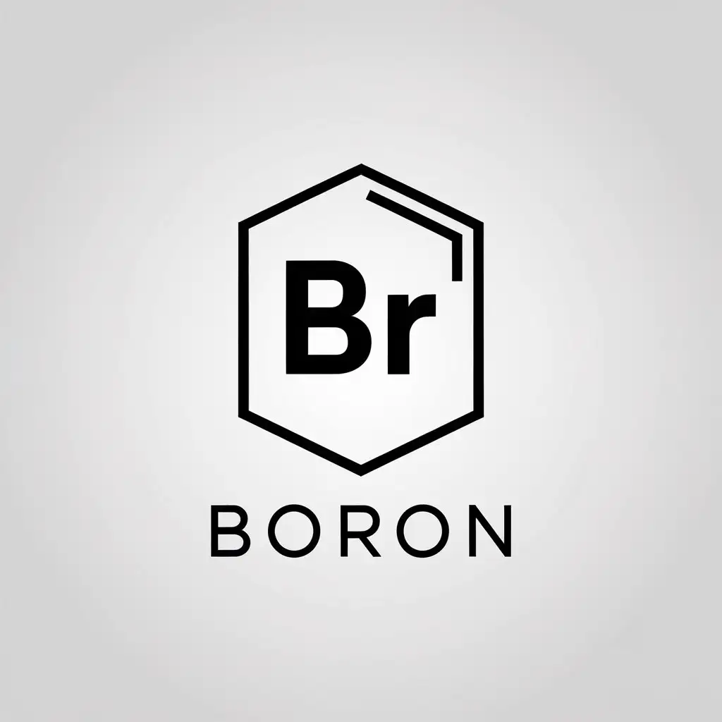 LOGO Design for Boron Minimalistic Embroidery with Br Symbol and Clear Background