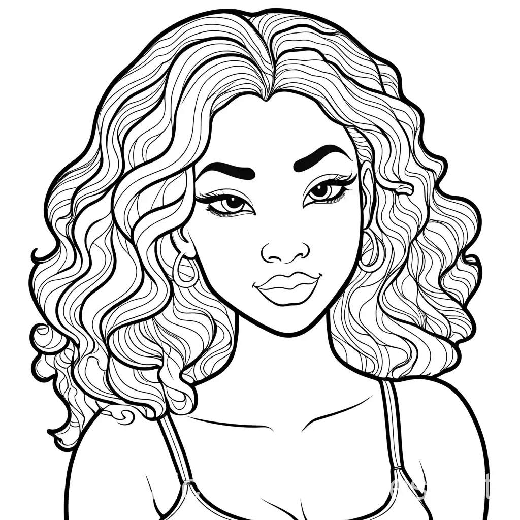 Pretty-Black-Woman-Coloring-Page-with-Twist-Hair-and-Jeans