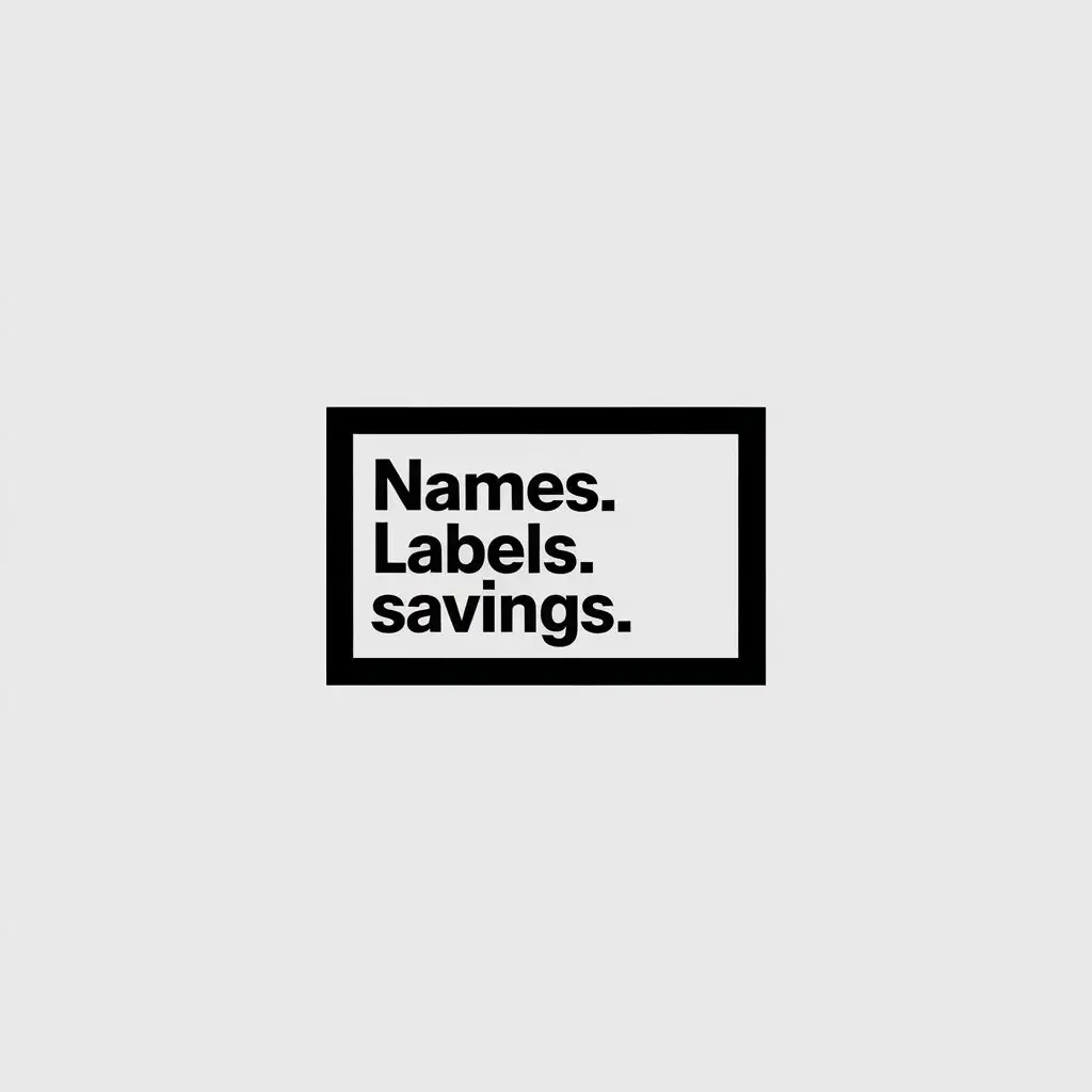 LOGO Design for NamesLabelsSavings Minimalistic Negative Space Typography with Square Shape for Retail Industry