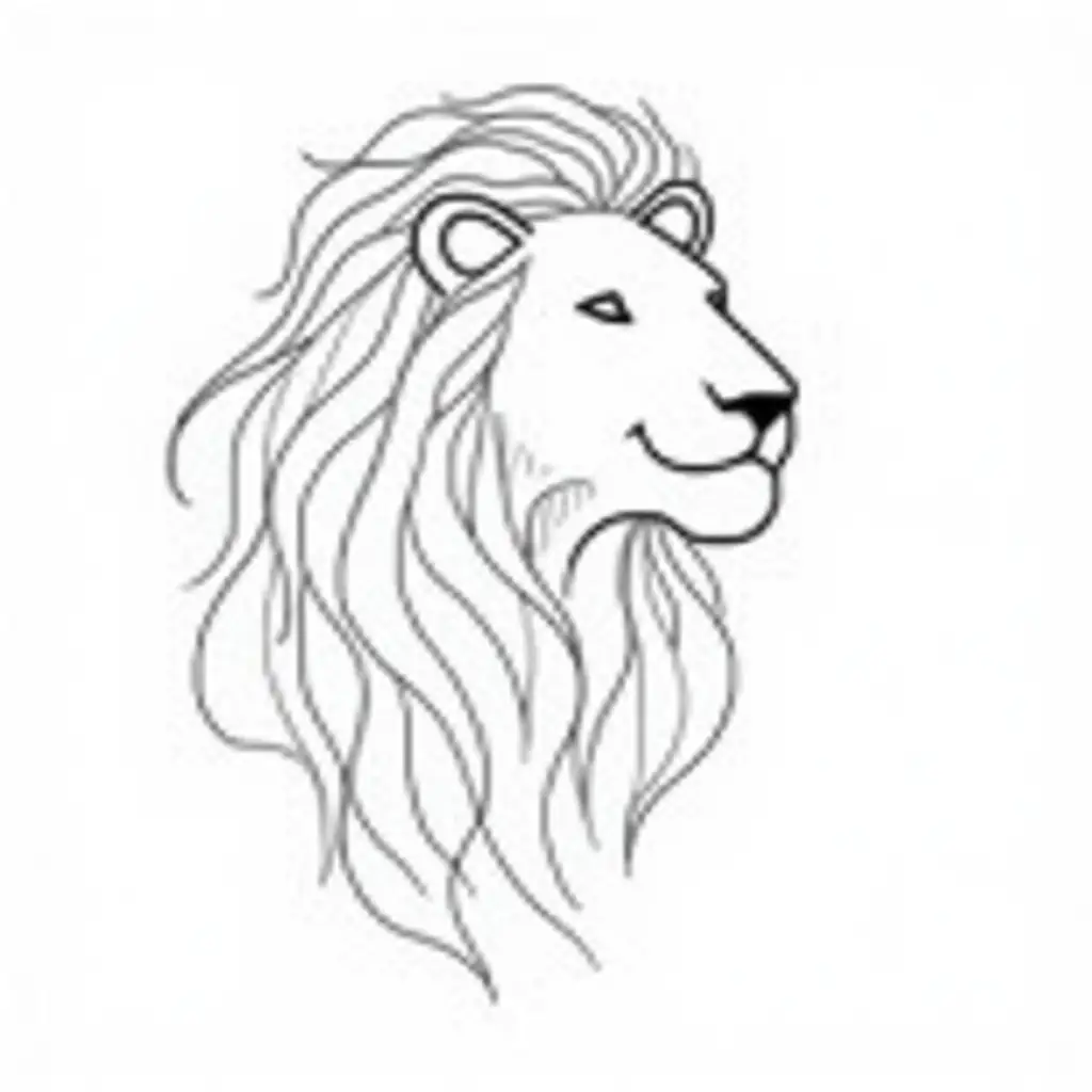 Minimalist-Line-Drawing-of-a-Lion-and-Woman-in-Harmony