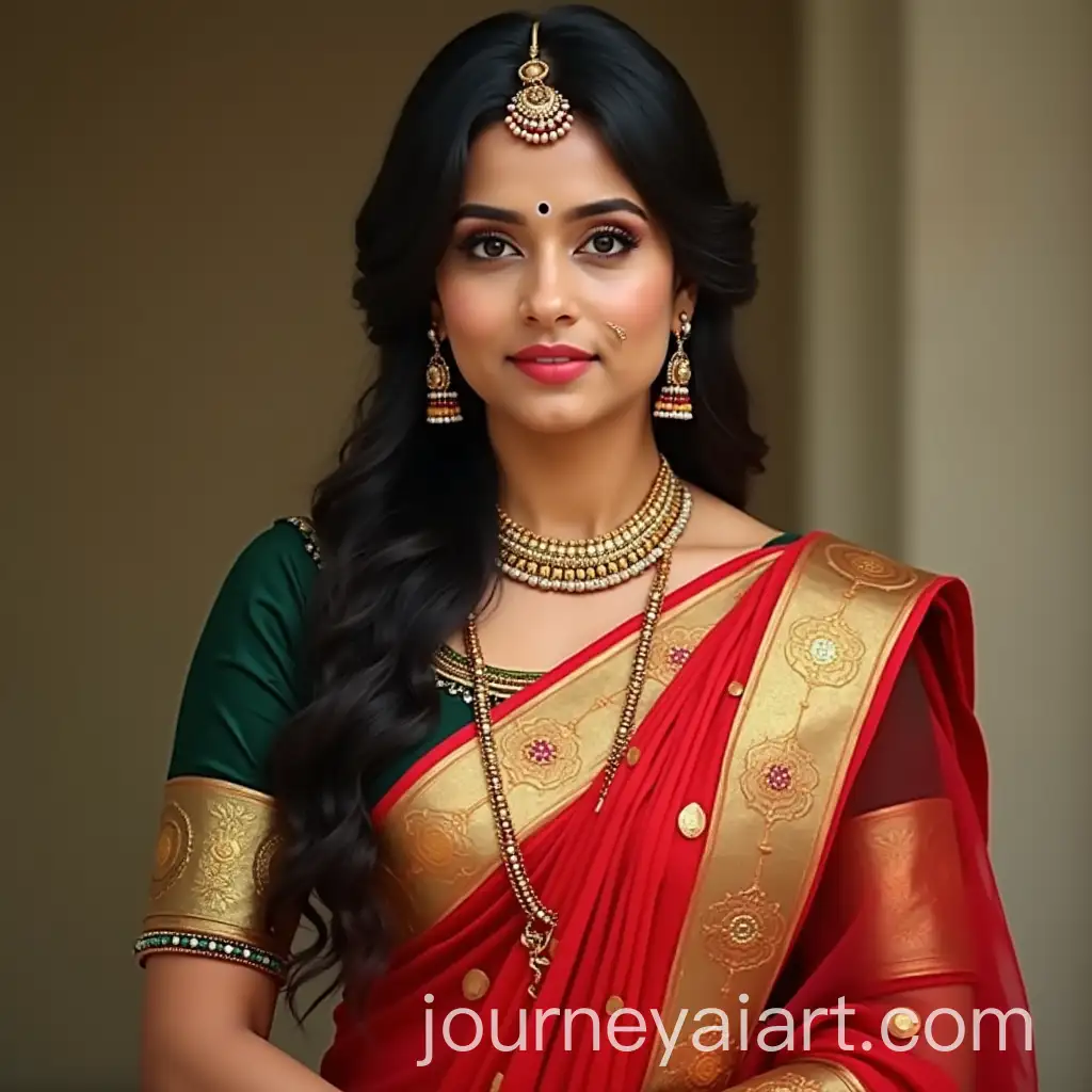 Portrait-of-Aishwarya-Rai-in-Traditional-Indian-Attire