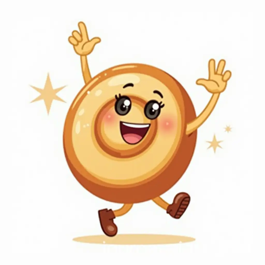 Cheerful-Cinnamon-Roll-Walking-and-Whistling-in-Retro-Style-Vector-Graphic