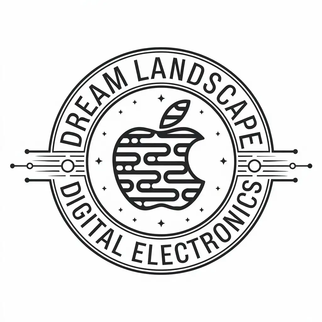 LOGO Design for Dream Landscape Digital Electronics Apple Symbol with Modern Style and Clear Background