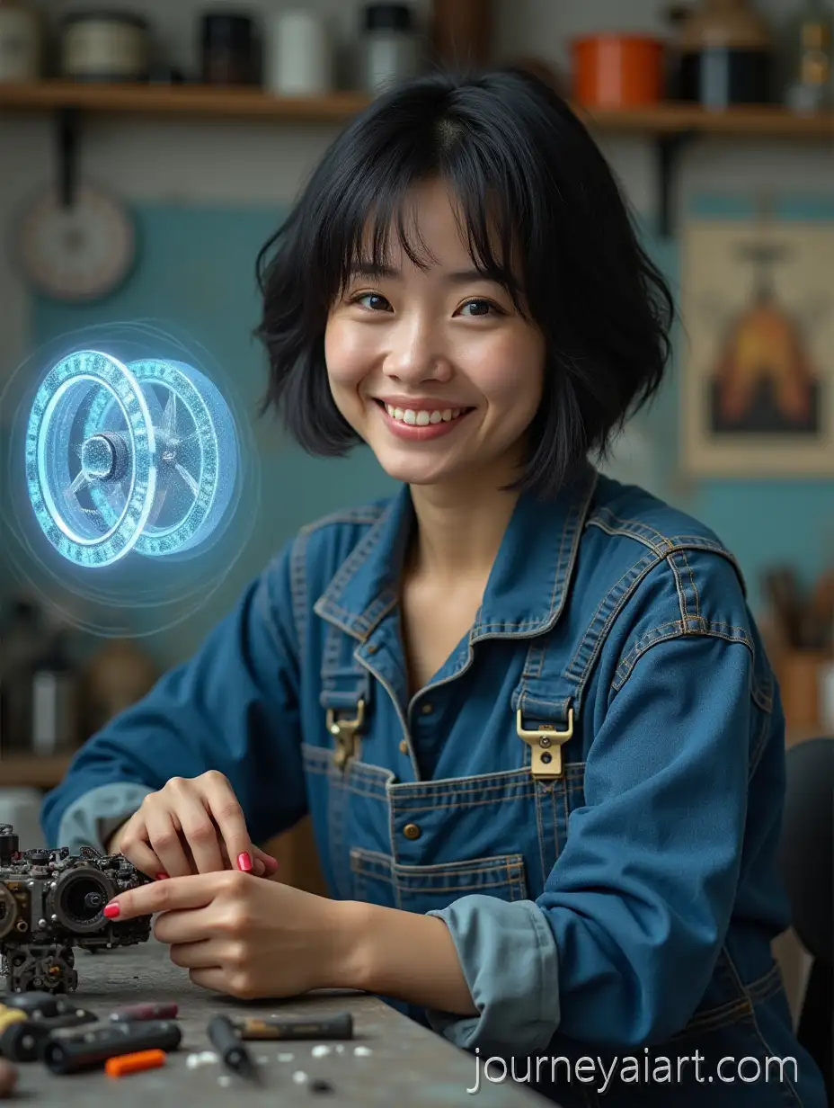 38YearOld-Female-EngineerFemale-engineer-building-robot-Building-Trackwheel-Robot-in-Workshop