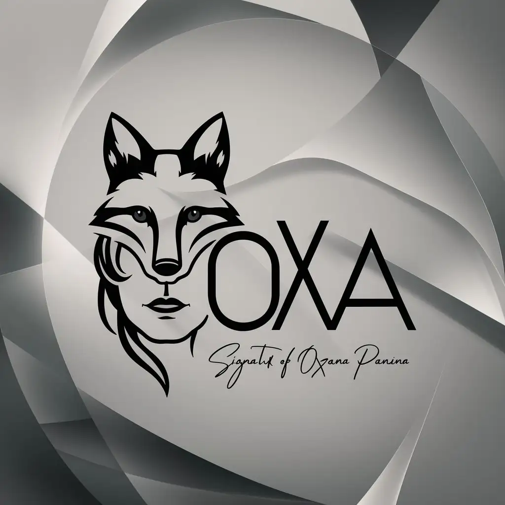 LOGO-Design-for-Oxa-Fox-with-Human-Face-and-Oxana-Panina-Signature