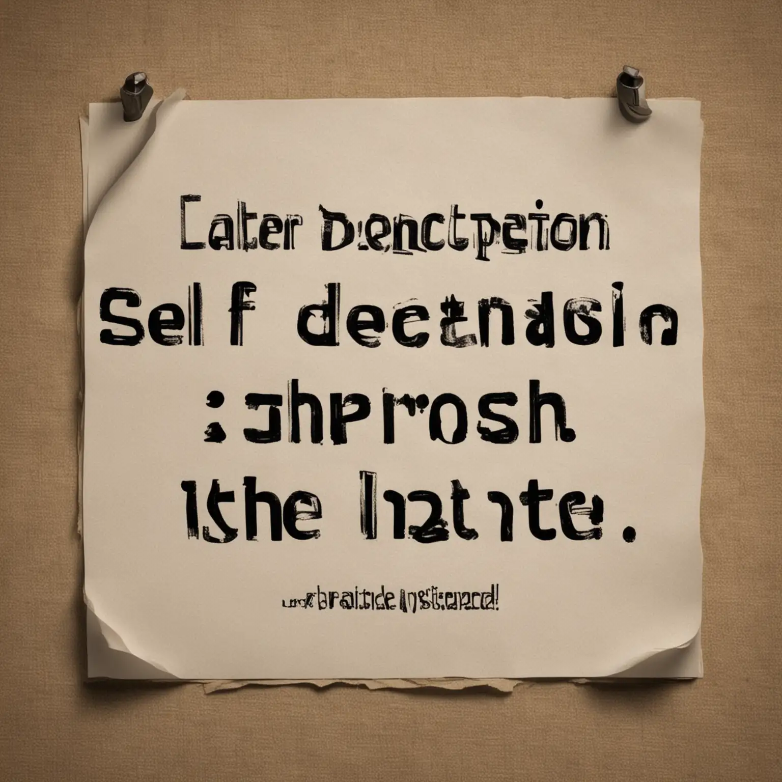 create poster with the exact sentence word by word letter by letter  "Self-deception is the worst. is the death of intelligence  "